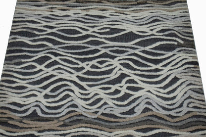 Handmade Modern Area Rug High-Low Relief Waves