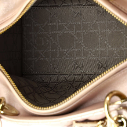 Christian Dior Lady Dior Bag Cannage Quilt Metallic Leather Medium