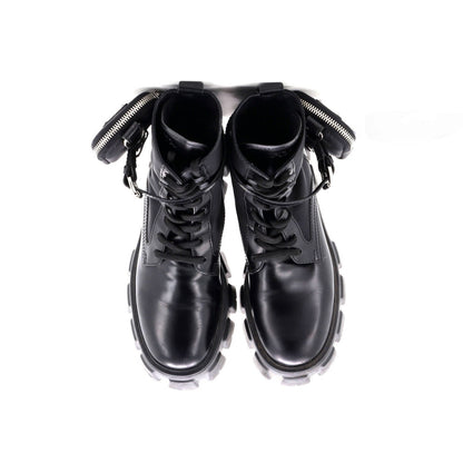 Prada Monolith Combat Boots Leather And Nylon