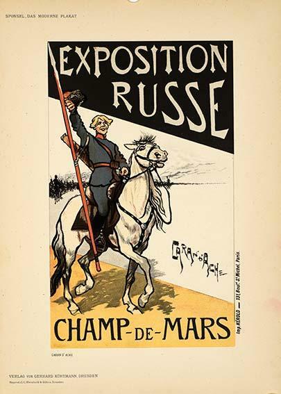 Stone Lithograph Caran D'Ache 1897 Original Moderne Plakat Exposition Russe Das
