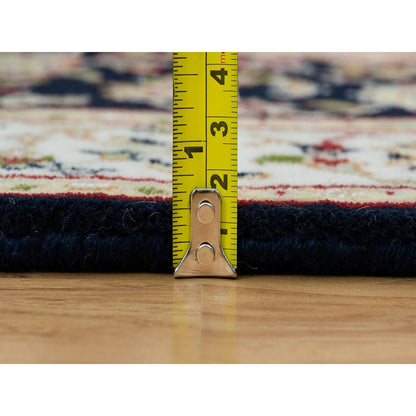 2'6"X11'10" Blue Nain 250 Kpsi Hand Knotted Wool Runner Oriental Rug