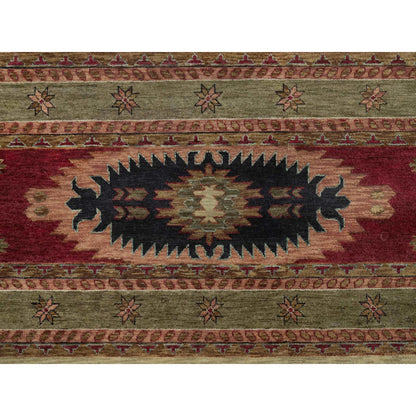 10'X14' Beige Southwestern American Indian Design Hand Knotted Wool Rug