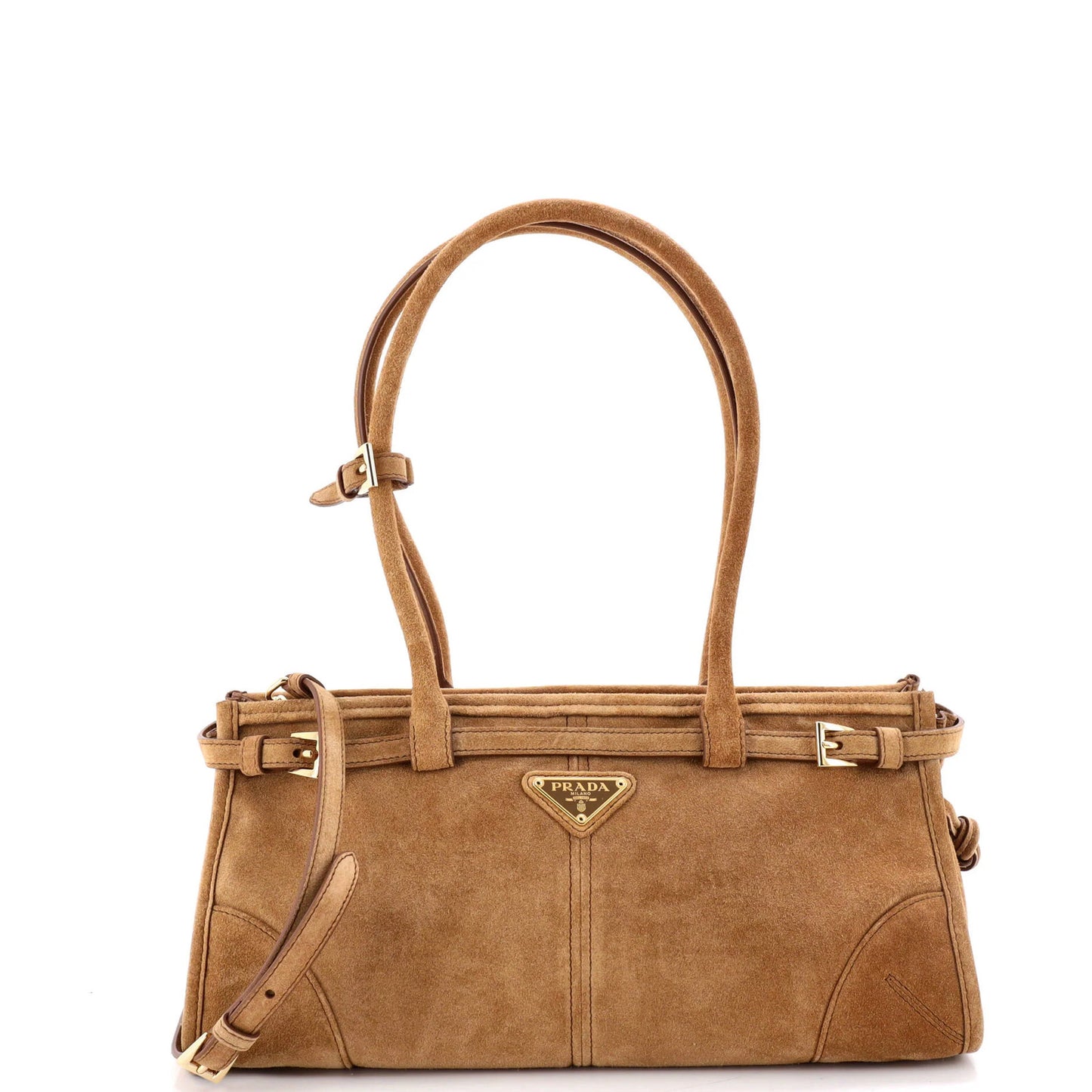 Medium Prada Bonnie Handbag Suede