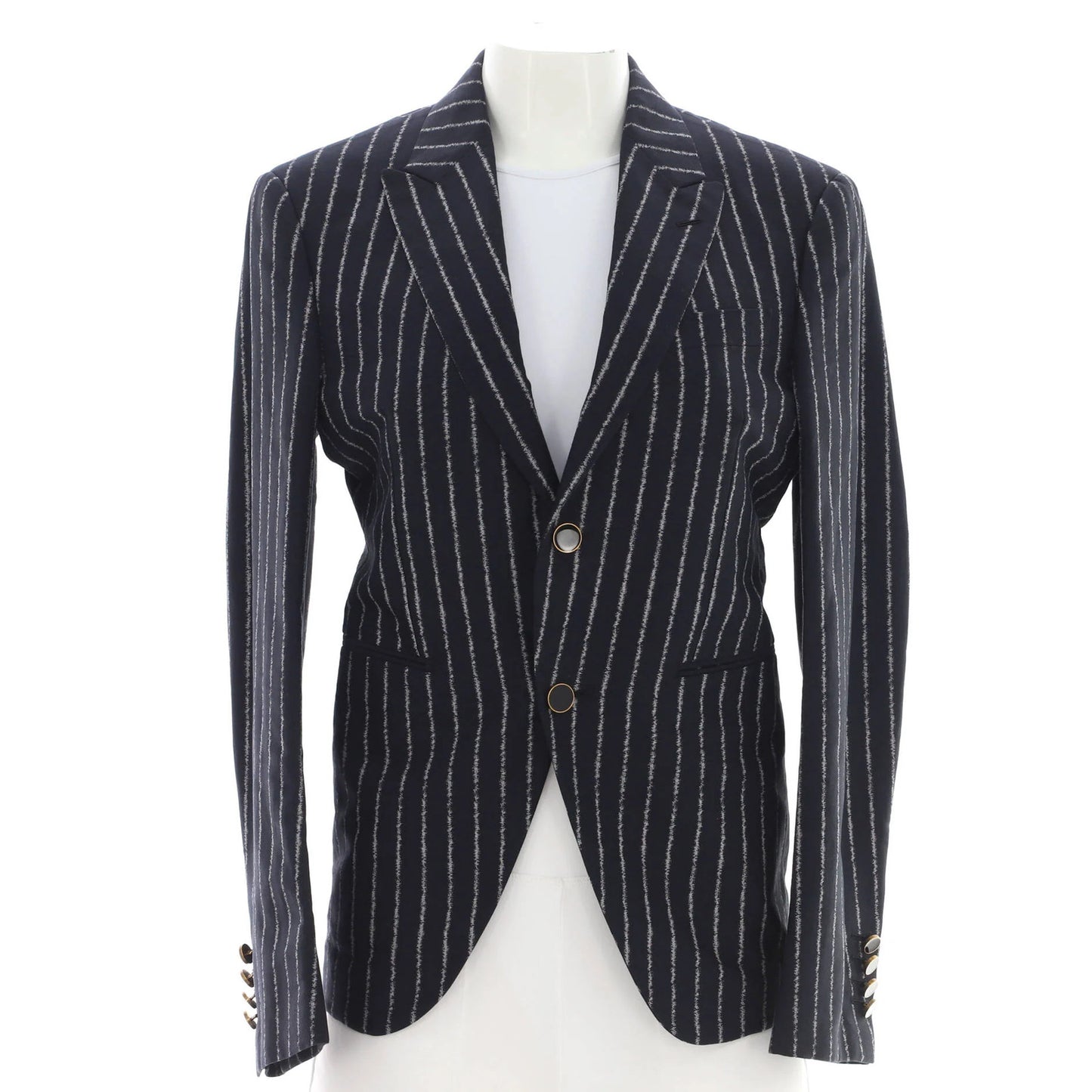 Louis Vuitton Women'S Single Breasted Blazer Pinstripe Cotton