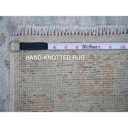 2'9"X15'4" Timberwolf Gray Afghan Angora Oushak Xl Runner Oriental Rug