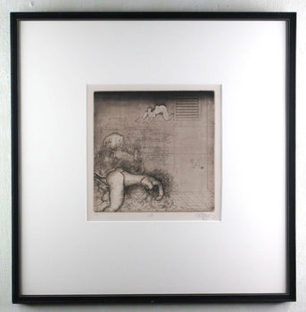 Jorg Schmeisser 1972 Original Etching Print Pencil Singed Framed