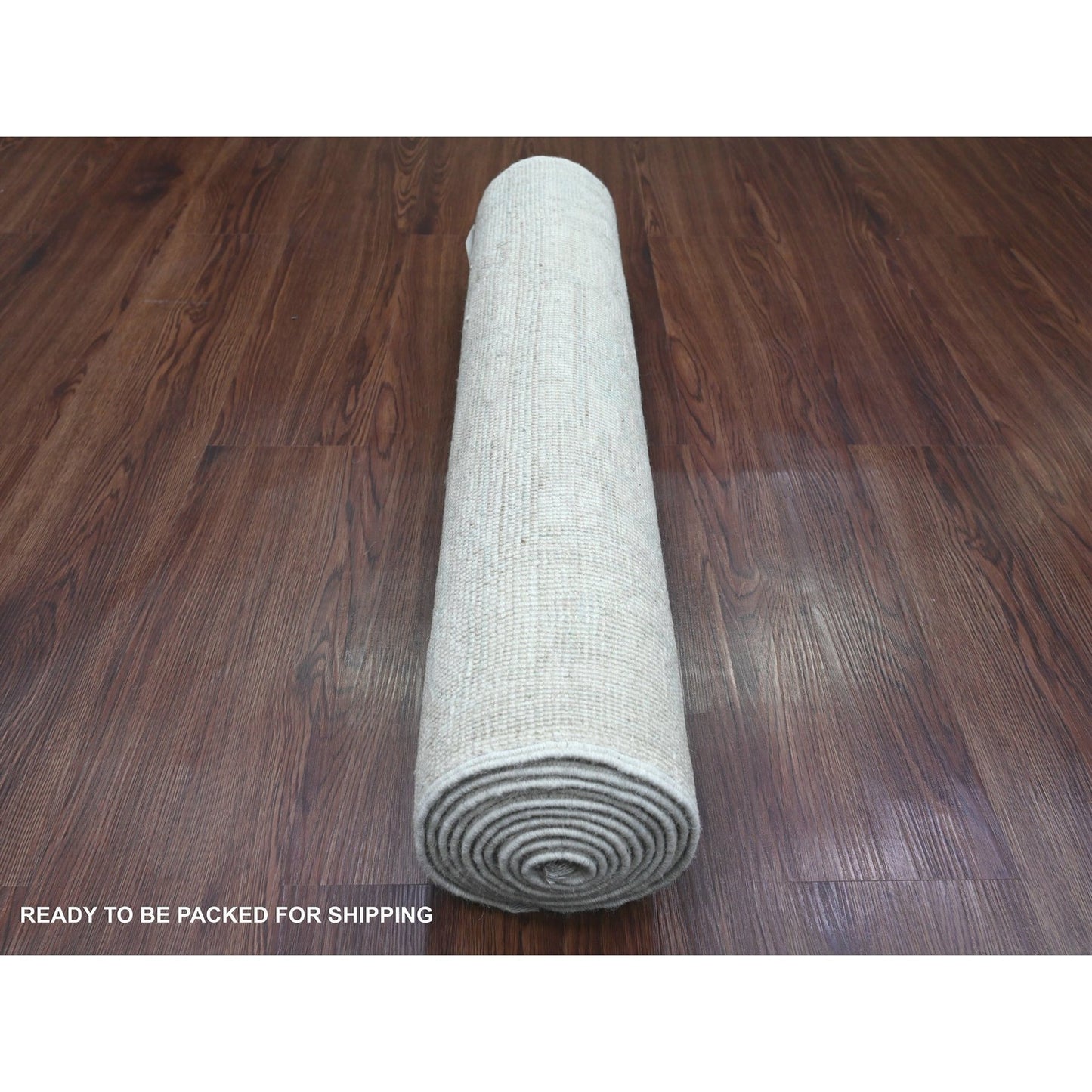 2'8"X9'8" White Hand Knotted Angora Oushak Leaf Design Wool Runner Rug