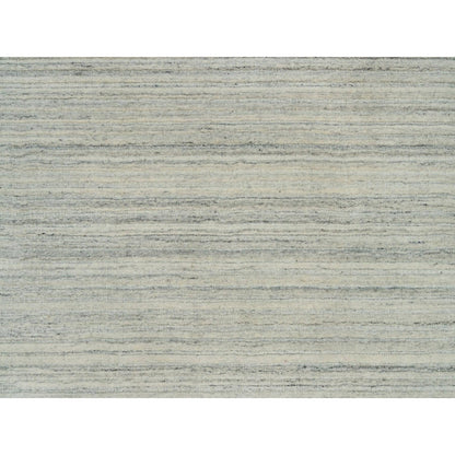 10'1"X14' Old Wood White Hand Loomed Plain Modern Design Undyed Wool Rug