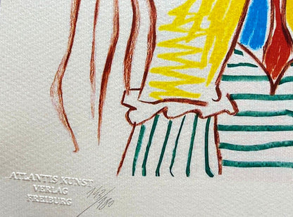 Pablo Picasso Lithograph Coa Signed In Pen Numbered In Pencil Crayon