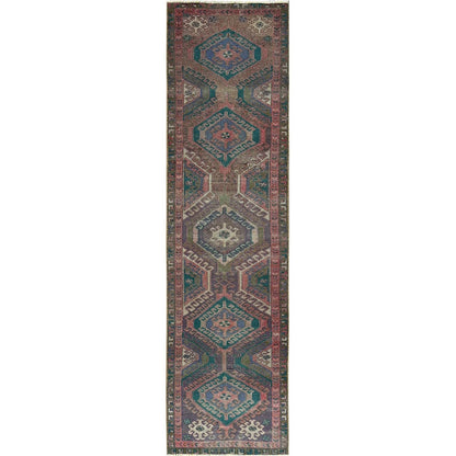 2'7"X9'10" Pink Overdyed Vintage Zoroastrian Hand Knotted Wool Runner Rug