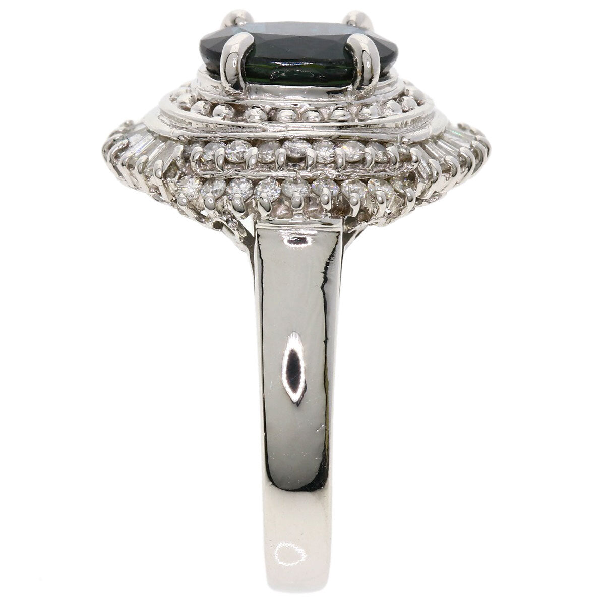 2.38Ct Sapphire Diamond Ring Platinum Pt900  8.7G