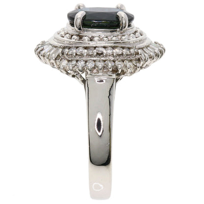 2.38Ct Sapphire Diamond Ring Platinum Pt900  8.7G
