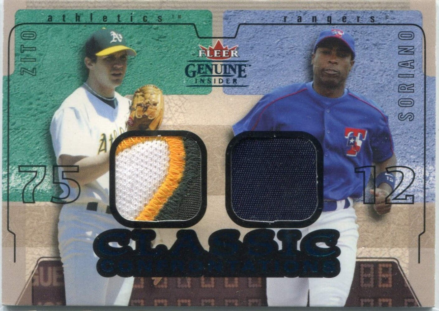 Barry Zito/Alfonso Soriano 2004 Fleer Genuine Insiders Classic Confrontations Du