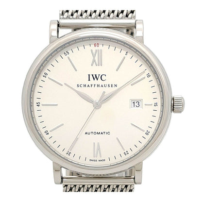 Iwc Portofino Automatic Date Iw356505 Silver Men'S Used Watch #6119