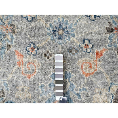 12'X17'9" Harbor Gray Hand Knotted Supple Oushak Wool Oversized Rug