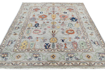 Handmade Kazak Pakistan Rug 5X7 Ft Gray Floral