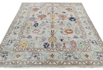 Handmade Kazak Pakistan Rug 5X7 Ft Gray Floral