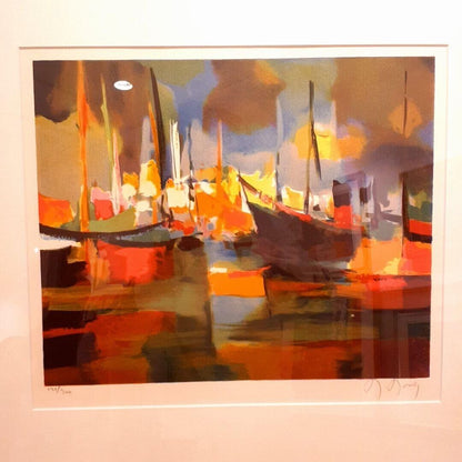 Marcel Mouly "Ship Shadow" Original Lithograph On Paper Signed In Pencil Framed