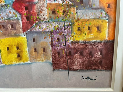 Lido Bettarini Original Oil Painting "Firenze" Italian Landscape Framed Coa