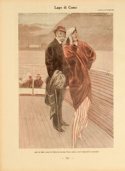 Simplicissimus 1913 By Marcello Dudovich Lago Di Como On Linen Original