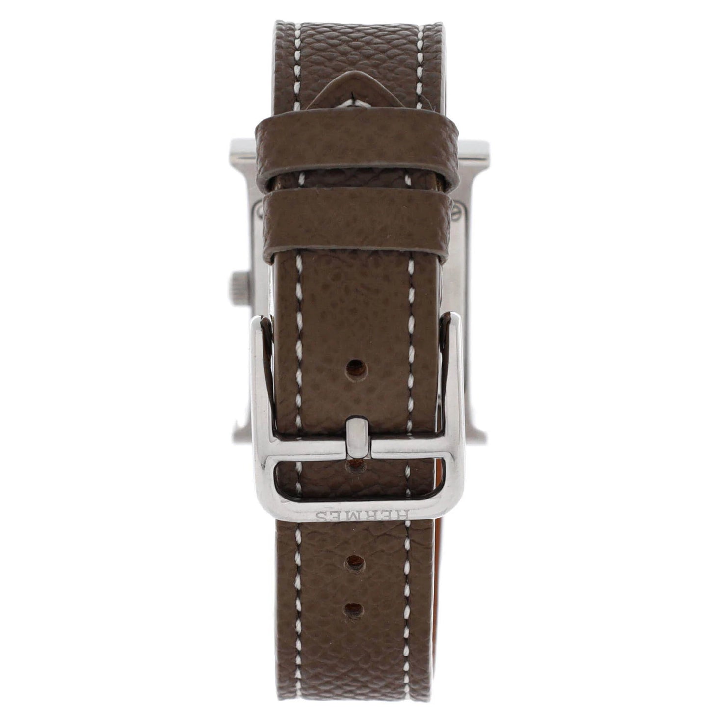 Hermes Heure H Quartz Watch Stainless Steel And Leather 17