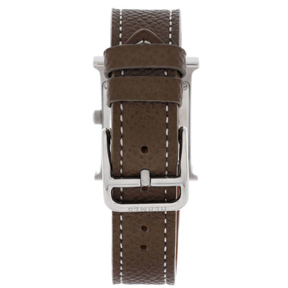 Hermes Heure H Quartz Watch Stainless Steel And Leather 17