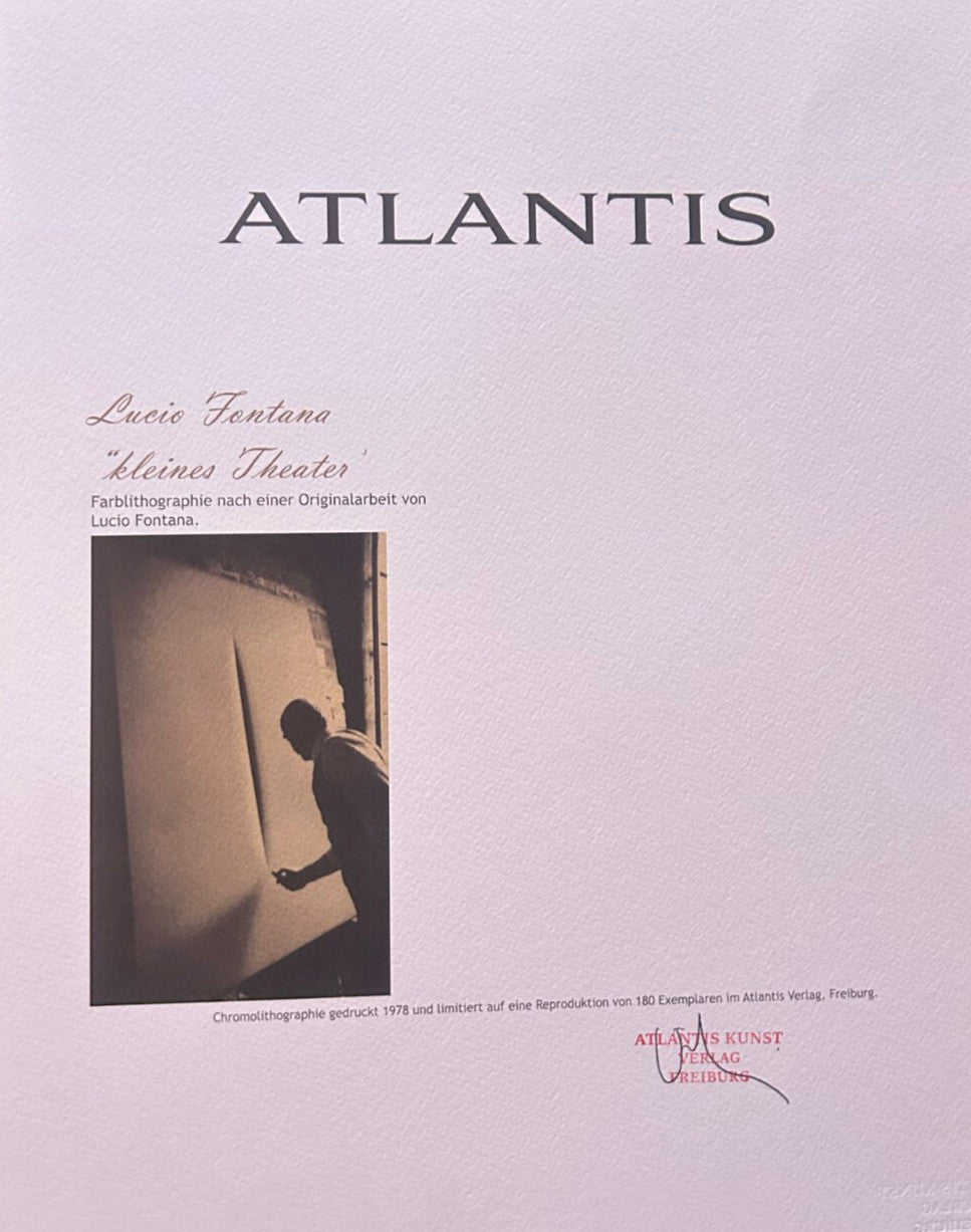 Lucio Fontana Lithograph 1978 Coa Signed In Pen