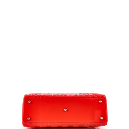 Christian Dior Lady Dior Bag Cannage Quilt Patent Large