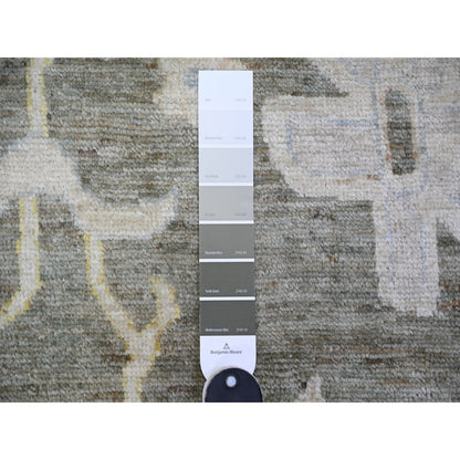 11'9"X17'6" Gray Afghan Angora Oushak Wool Hand Knotted Oriental Rug