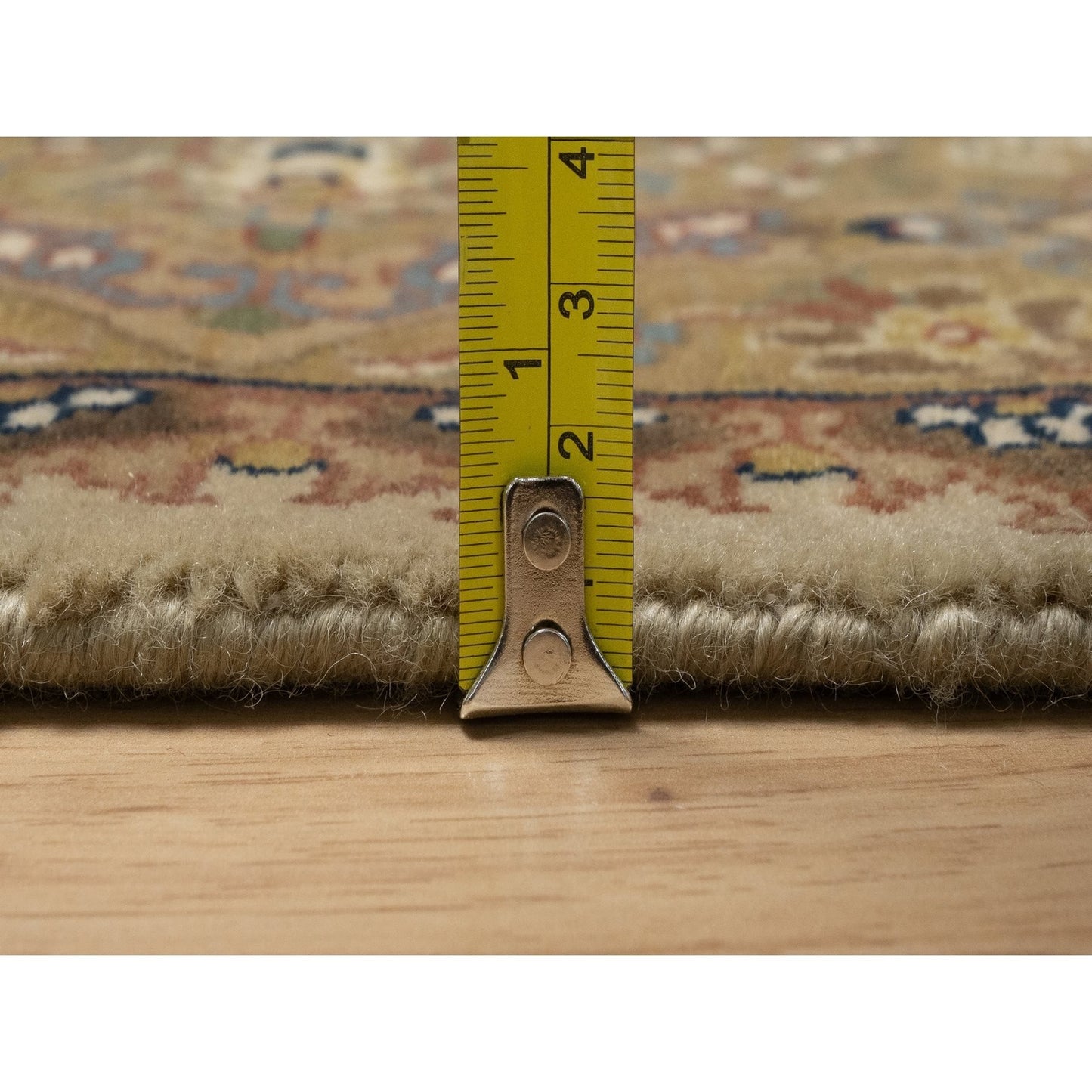 4'1"X6' Brown Tebraz Revival New Zealand Wool And Silk Hand Knotted Rug