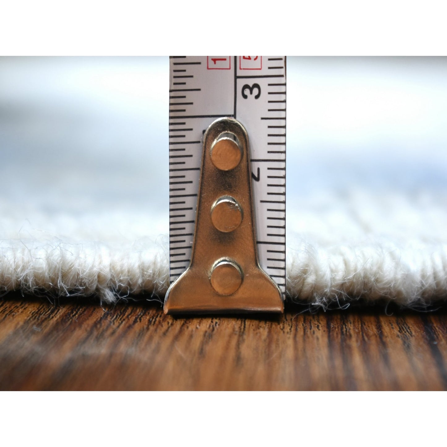 4'1"X6'1" Ivory Angora Oushak Soft Leaf Design Hand Knotted Wool Rug