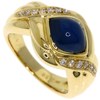 3.59Ct Sapphire Diamond Ring K18 Yellow Gold