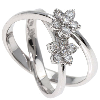 Ponte Vecchio Ring Flower Motif Diamond K18 White