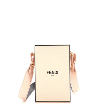 Fendi Logo Vertical Box Crossbody Bag Leather
