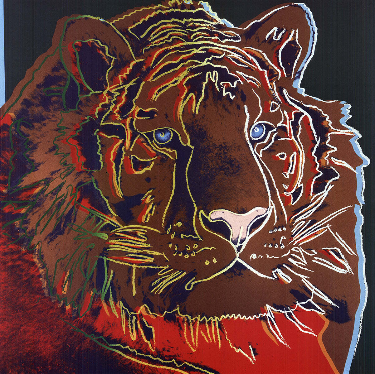 Andy Warhol Endangered Siberian Tiger " Poster Pop Art Multicol