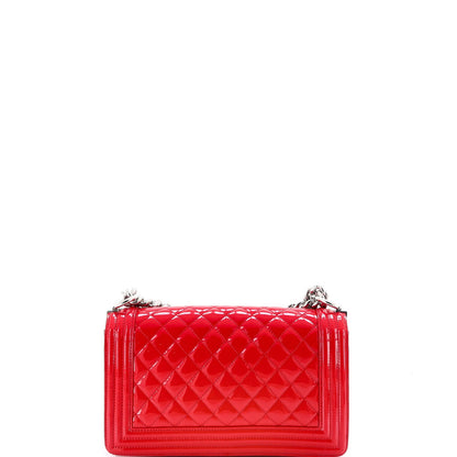 Chanel Boy Flap Bag Quilted Plexiglass Patent Old Medium