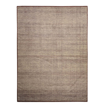 10'X14' Wine Red Plain And Natural Design Oxidized Wool Hand Knotted Rug