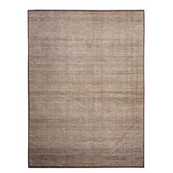 10'X14' Wine Red Plain And Natural Design Oxidized Wool Hand Knotted Rug