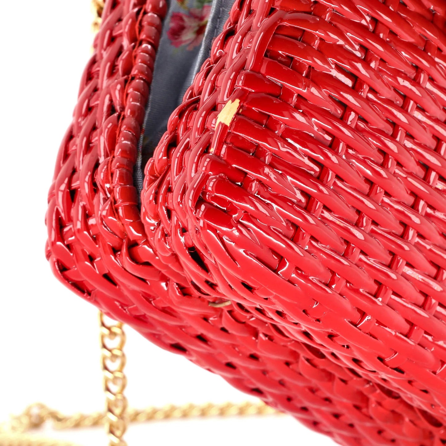 Gucci Cestino Flap Shoulder Bag Wicker Mini