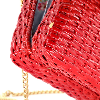 Gucci Cestino Flap Shoulder Bag Wicker Mini