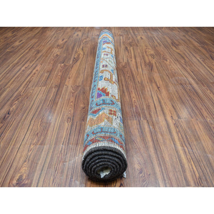 5'8"X7'8" Hand Made Tribal Design Pure Wool Colorful Afghan Village Rug