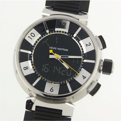 LOUIS VUITTON TAMBOUR in black Q118F quartz