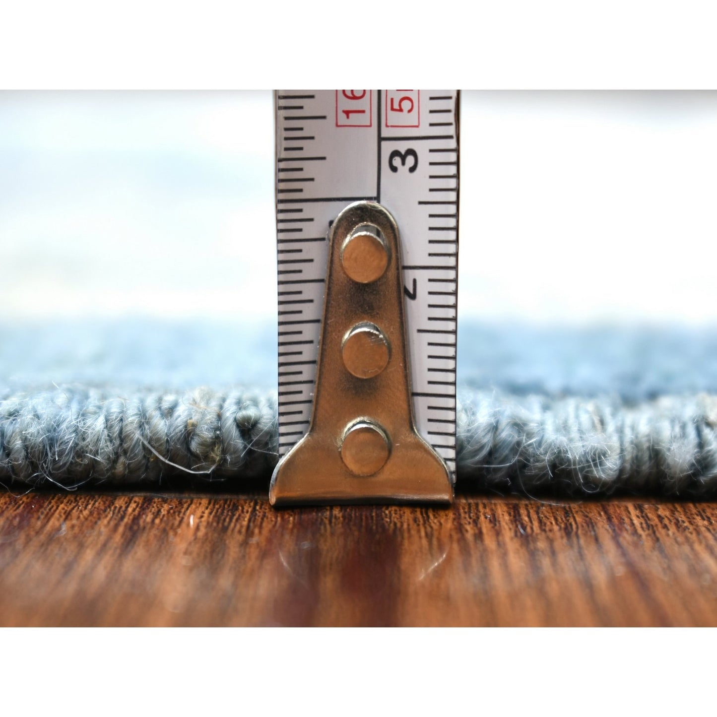 3'X11'7" Gray Angora Oushak Leaf Design Hand Knotted Wool Runner Rug