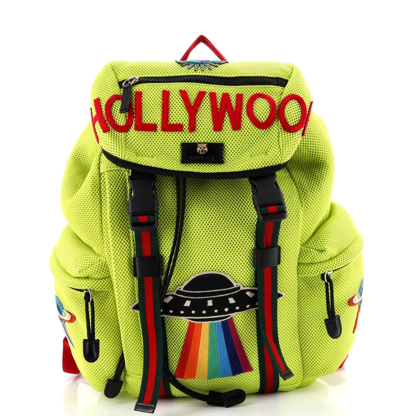 Gucci Hollywood Backpack Embroidered Mesh Large