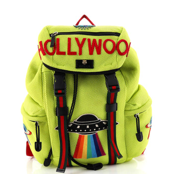 Gucci Hollywood Backpack Embroidered Mesh Large