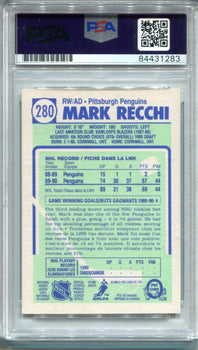 Mark Recchi 1990 O-Pee-Chee #280 Psa Auto Gem Mt