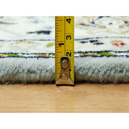 5'X6'9" Brittany Blue Nain Design 250 Kpsi Natural Wool Hand Knotted Rug