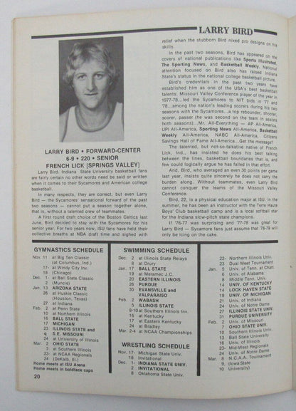 Larry Bird Hof Signed/Auto 1978 College