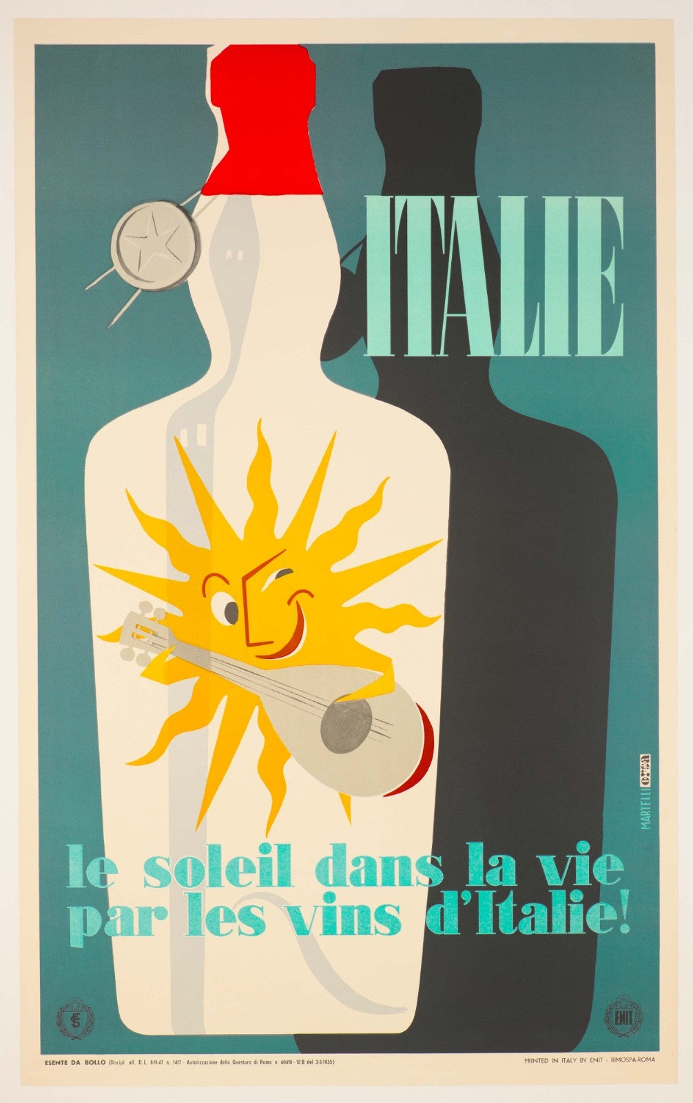 Drink Italian Wine By Martelli Italian Railways Enit 1955 Italie Le Soleil