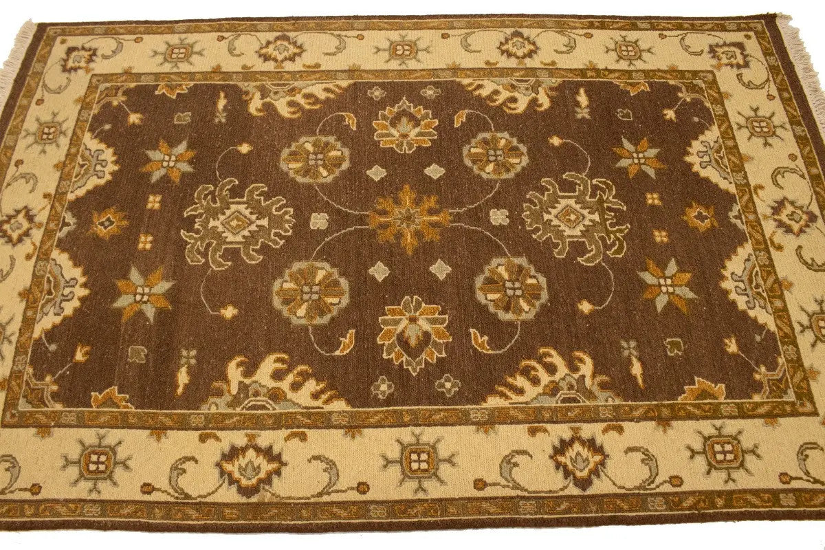 4x6 Hand-Knotted Sumak Floral Wool Rug Oriental Foyer Farmhouse Decor Carpet